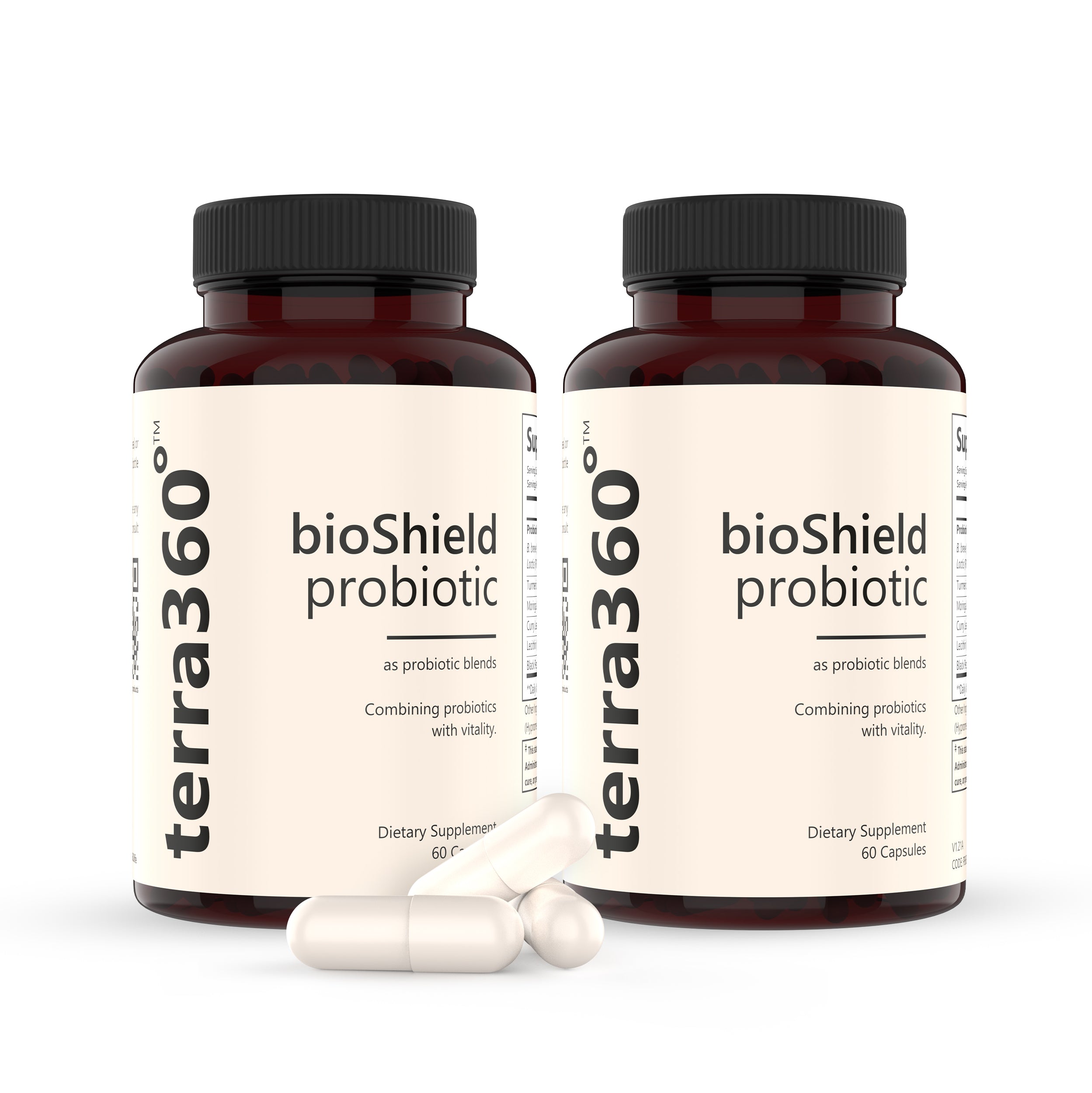 Terra360° BioShield Probiotic - 2 Packs for Gut & Immune Support ( 60 Capsules)