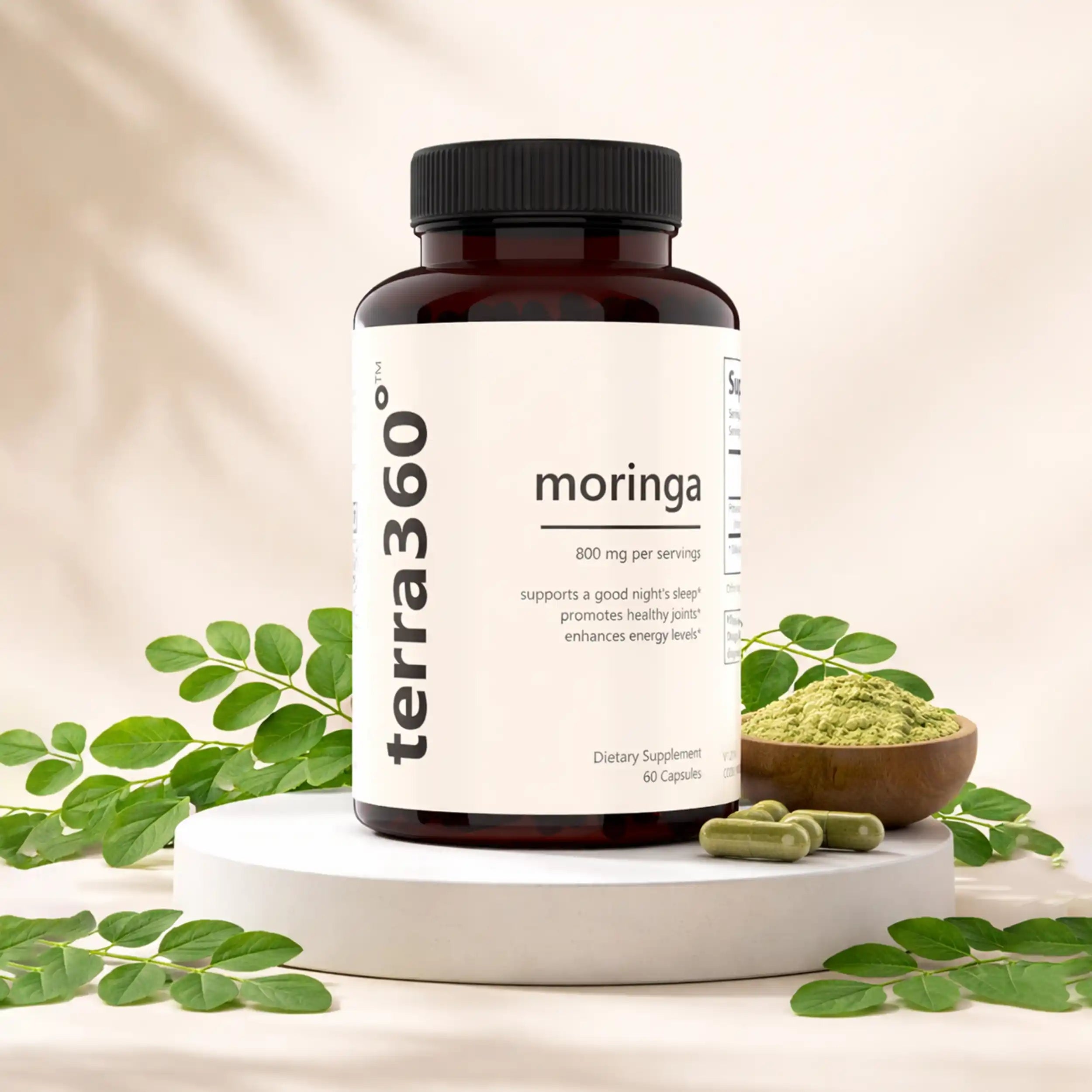 terra360° Moringa Capsules – Natural Cortisol & Stress Support with Moringa Oleifera for Daily Balance (60 capsules)