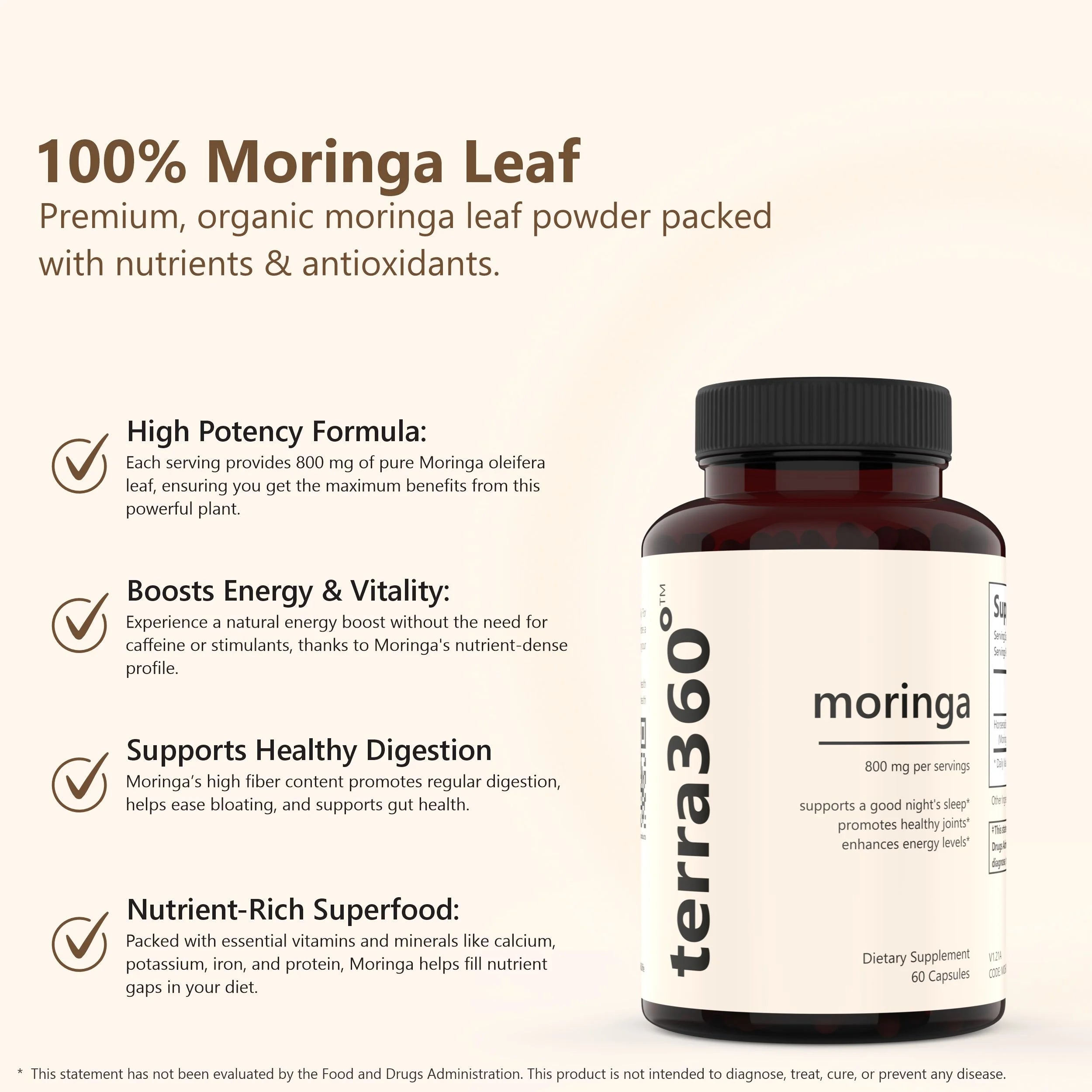 terra360° Moringa - Energy & Immune Support (60 Capsules)
